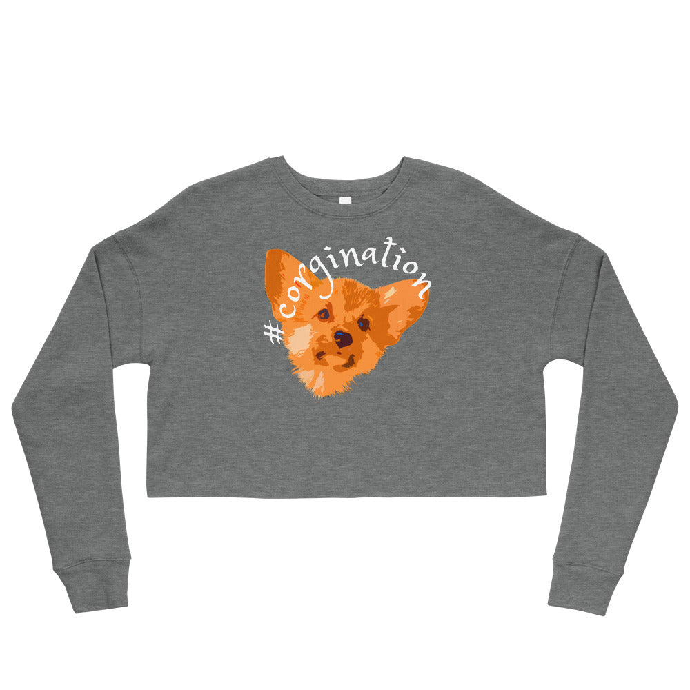Gift for dog lovers. #corgination cropped sweatshirt for girls. Streetwear for women WickedYo.